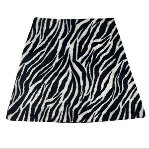 90s Vintage Faux Fur Zebra Print Skirt